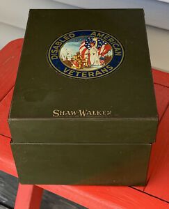Vintage Shaw Walker Green Metal Card File Box Case***Disabled American Veterans