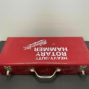 Vintage Milwaukee Heavy Duty Rotary Hammer Drill Metal Case 21.5” X 9.5”