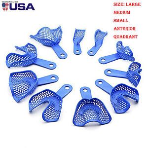 2-10Pcs Dental Impression Trays Plastic-Steel Bite Registration Tray Upper+Lower