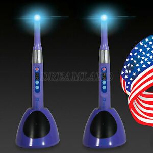 2pcs Dental Wireless Cordless LED Curing Light Lamp 1S Cure Curing