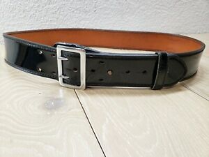 Dutyman 1031 Full Grain Leather Belt 44 Leather Belt Police Style Black Gloss #2