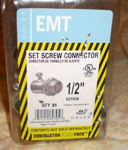 HALEX 62705B1/2 in.Electrical Metallic Tube (EMT) Set-Screw Connectors (31-Bag)