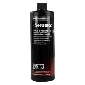 Husky Air Compressor Oil 16 fl. oz. 100% Full Synthetic ISO 68 Grade