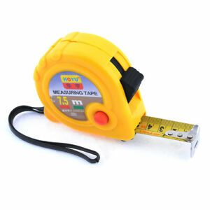 Yellow Case Manual Lock 7.5 Meters Pocket Steel Measuring Tape Bandtape