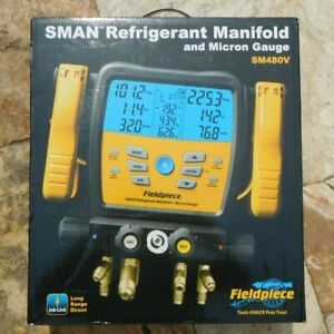 Fieldpiece SM480V Wireless 4-Port SMAN Refrigerant Manifold &amp; Micron Gauge