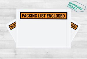 PICK UP TO 1,000 ORANGE + CLEAR Packing List Enclosed Envelopes Pouch 4.5 x 5.5&#034;