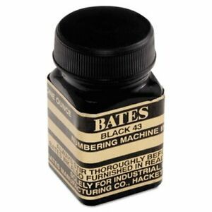 Bates Refill Ink for Numbering Machines, 1 oz Bottle, Black (AVT9800659)