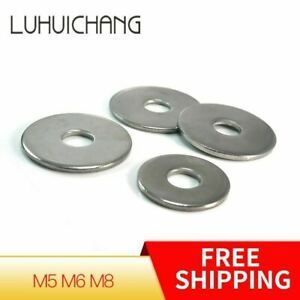 Luchang Free Shipping 50Pcs M5 M6 M8 304 Stainless Steel Large Size Flat Washer