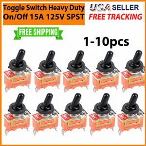 Toggle SWITCH ON/OFF Heavy Duty 15A 125V SPST 2 Terminal Car ATV Waterproof 1-10