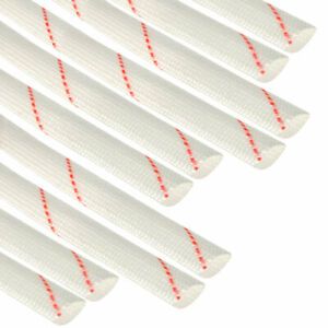 Fiberglass Sleeve 8mm I.D. PVC Insulation Tube 1500V 125C Wrap 88cm 2.89ft 10Pcs
