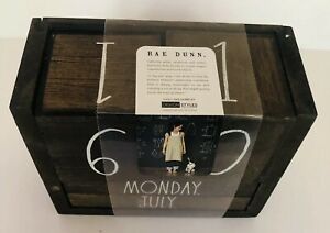 Rae Dunn block calendar dark brown wood new with tags