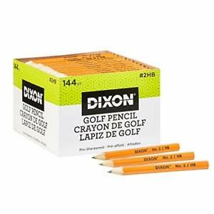 Dixon Golf Pencils, #2 HB Soft, Pre-Sharpened, Yellow, 144 Count (14998)