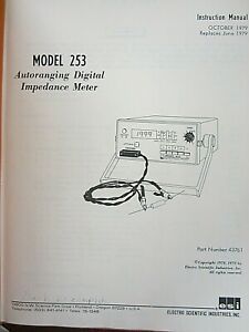 Electro Scientific Model 253 Autoranging Digital Impedance Instruction Manual
