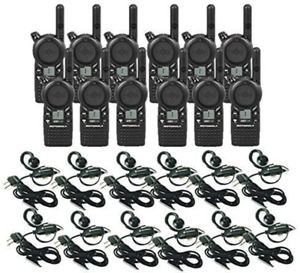 12 Pack of Motorola CLS1110 Walkie Talkie Radios with Headsets
