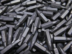 25 PACK - #2 S2 SQUARE ROBERTSON DRIVE BITS 1&#034; LONG SCREWDRIVER 1/4&#034; HEX BULK HR