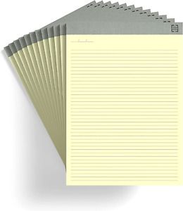 TRU RED TR57383 Notepads, 8.5-Inch x 11.75-Inch, Narrow Ruled, Canary, 50