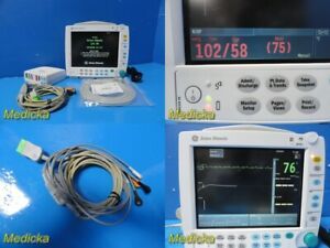 GE Datex Ohmeda S/5 Patient Monitor W/ E-PSMP-00 Module &amp; 2-Patient Leads ~25171