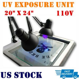 US 20&#034; x 24&#034; UV Exposure Unit Screen Printing Plate Making Silk Screening DIY