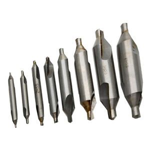 8x HSS Center Spotting Drill Bits Combined Countersink 1/1.5/2/2.5/3/4/5/6mm