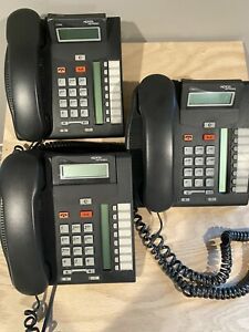 Lot of 3- Nortel Norstar BCM T7208 Charcoal Phones
