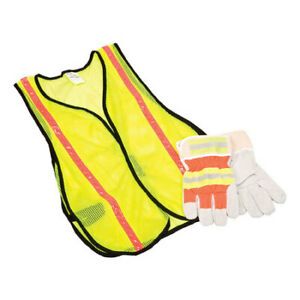 SAFETYWORKS 10123584 Safety Vest Glove Combo