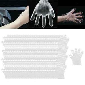 100 Pcs Disposable Gloves for Kitchen Cleaning, Plastic &amp; Transparent