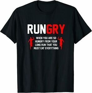 NEW LIMITED Funny Running RUNGRY Sport Gift T-Shirt S-3XL