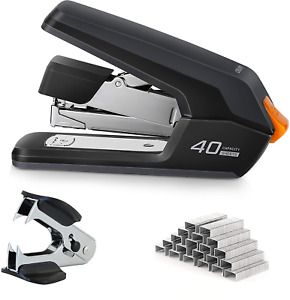 Deli Effortless Desktop Stapler, 40-50 Sheet Capacity, One Finger Touch Easy to