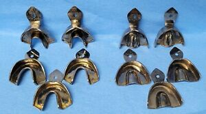 Set of 10 Dentsply Caulk Rim-Lock Metal Impression Trays, U15/L15 (five each).
