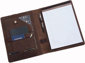 Leather Portfolio, Letter Size/A4 Notepad Padfolio, Standard, Notepad-khaki