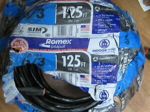 NEW Romex 125 Ft. 6-3 Stranded Black NMW/G Wire 63950002  QIK SHIP