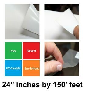 ECO SOLVENT Wide Format Printing SELF-ADHESIVE Vinyl Media White Matte 24&#034;x150&#039;