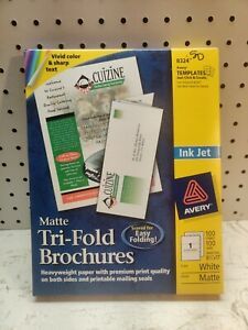 Sealed Box 100 Avery 8324 Matte Tri-Fold Brochures Heavyweight Paper for Ink Jet