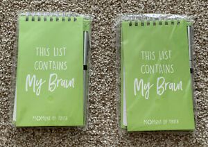 2 Notepad And Pen Sets &#034;This List Contains My Brain” - NEW and Free Shipping