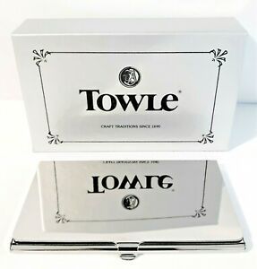 NEW in Box TOWLE Silversmiths Signed Credit Business Gift Card Case Felt Pouch