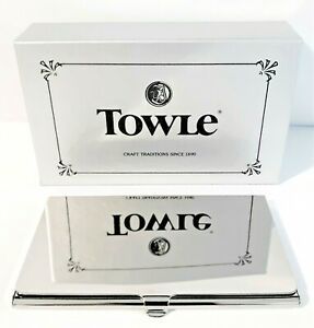 NEW in Box TOWLE Silversmiths Signed Credit Business Gift Card Case Felt Pouch