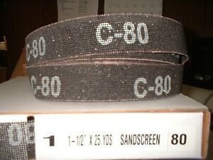 1 1/2&#034; X 25 Yards Sand Screen 80 Grit Open Weave Plumbers Mesh Roll