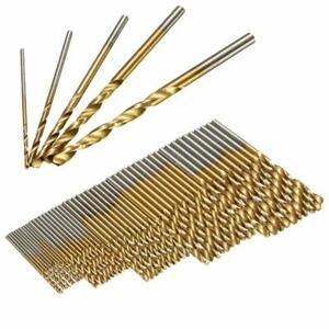 New 50PCS 1/1.5/2/2.5/3mm HSS Titanium Coated Twist Drill Bits High Speed Steel