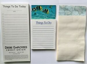 Nice! 3 Memo Books Pads To Do List Magnet Post-it 3.75&#034; x 8&#034;, 3.5&#034; x 4.25&#034; Ruled