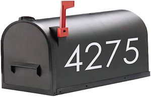 4 Set of Reflective Mailbox Numbers Sticker Decal Die Cut Classic Numbers Set or