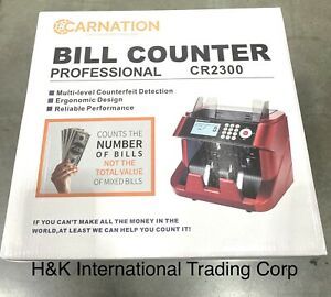 Carnation Bill Cash Counter, Bank Grade, Red