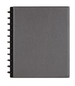 TUL Elements Discbound Notebook, Leather Cover, Letter Size, Gunmetal Grey | NEW