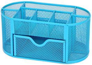ThreeH Pen Holder Metal Mesh Desk Organizer Office Supplies with 9 Compartments