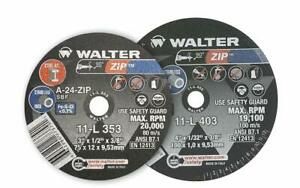 Walter 11L433 ZIP Grinding Cutoff Wheel - [Pack of 25] A-24-ZIP Grit, 4in Wheel