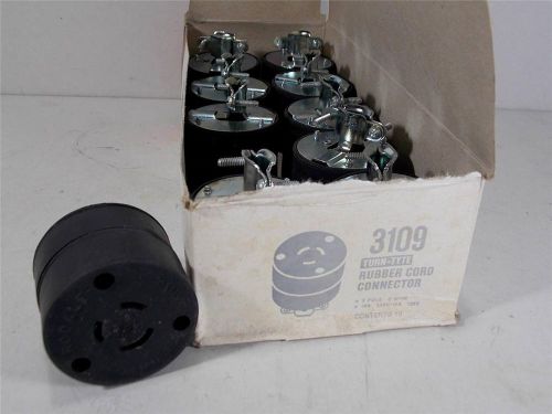 New old stock box of ten (10) rodale  3 pole 3 wire cord connector plugs female for sale