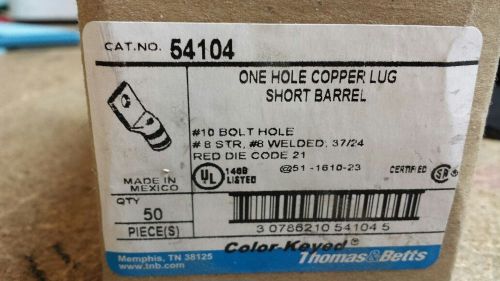 Thomas and betts - 54104 - electrical wire lugs &amp; connectors type: short barrel for sale
