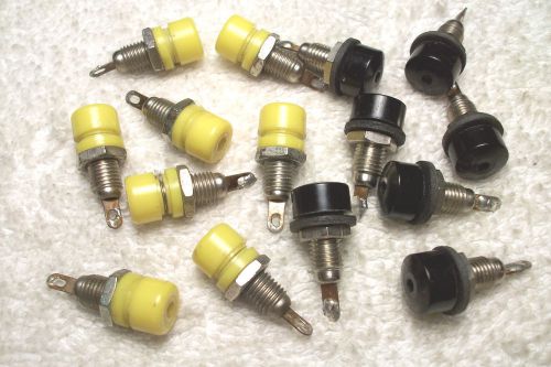 2 mm banana jack socket   8 yellow &amp; 7 black sockets   removed from ibm equip. for sale