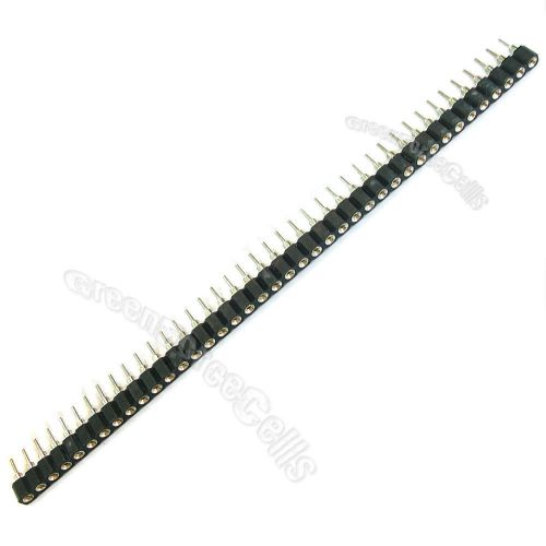 20 x female black 40 pcb single row round pin 2.54mm pitch spacing header strip for sale