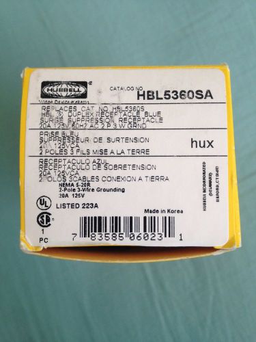 NEW HUBBELL HBL5360SA Transient Voltage Surge Suppressor Receptacle 20 Amp 125 V