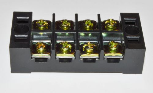 (4 pcs) 600v 25a double row 4 position terminal barrier blocks connector tb-2504 for sale
